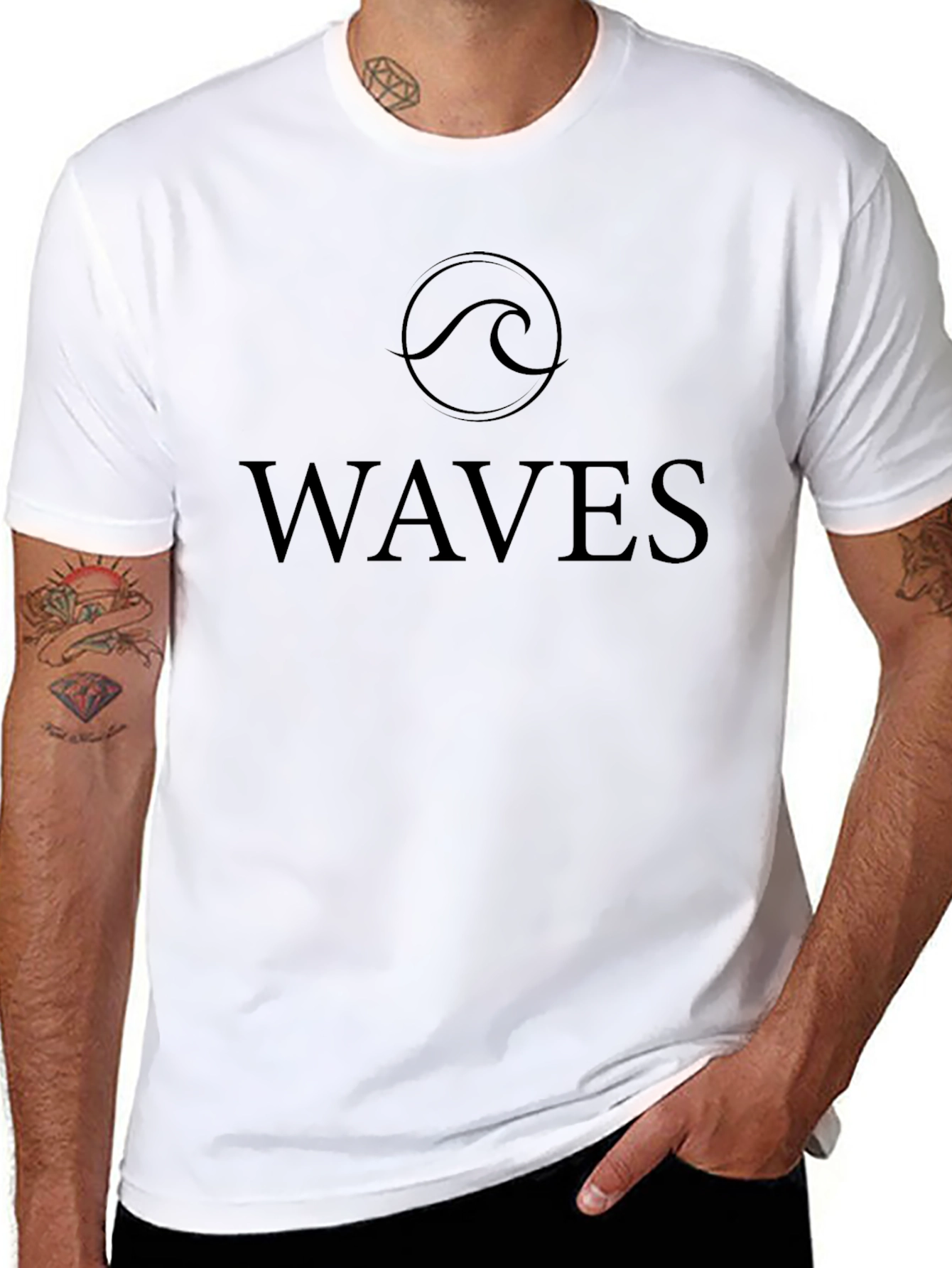 Waves Graphic T-Shirt - Black
