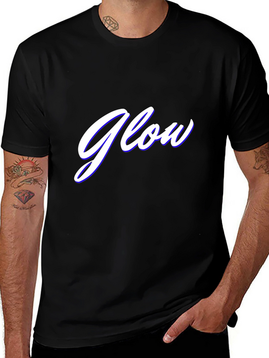 Glow Graphic Tee - Stylish Black Cotton Blend T-Shirt
