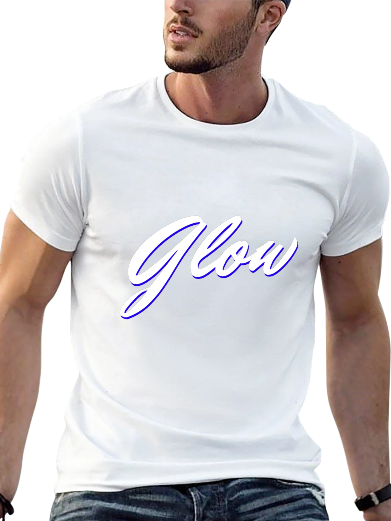 Glow Graphic Tee - Stylish Black Cotton Blend T-Shirt