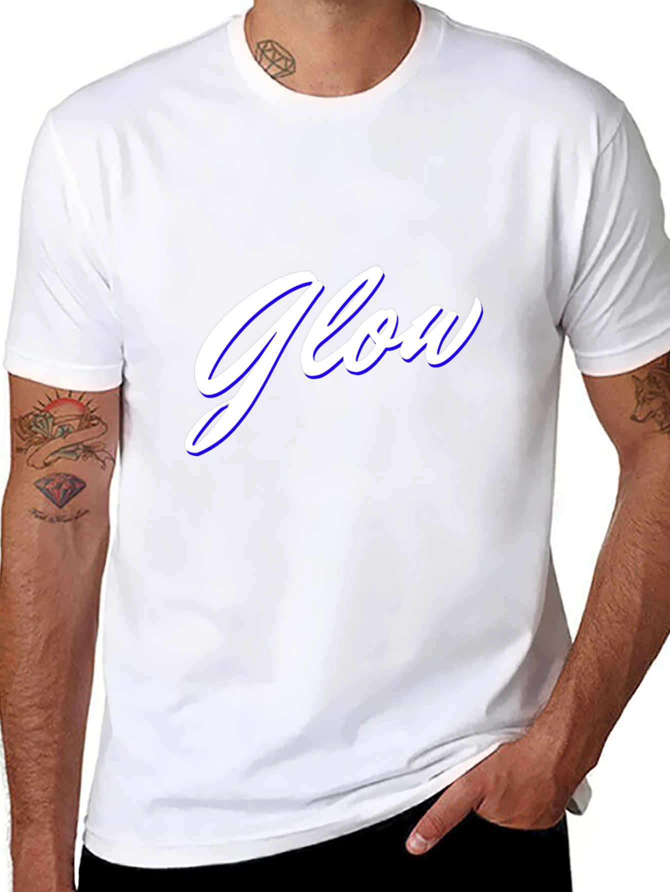 Glow Graphic Tee - Stylish Black Cotton Blend T-Shirt