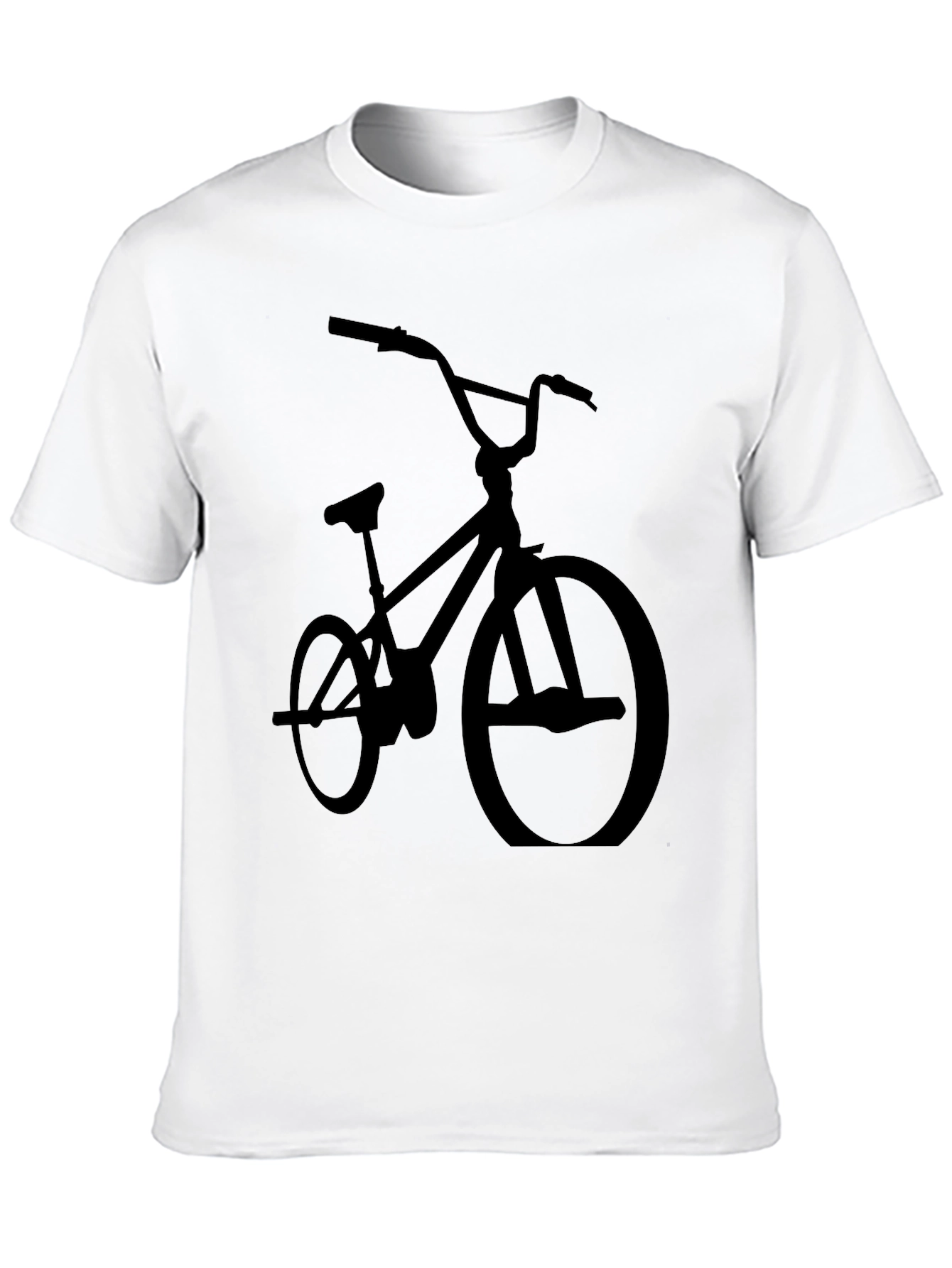 BMX Bike Silhouette Graphic Tee - Black Cotton Blend