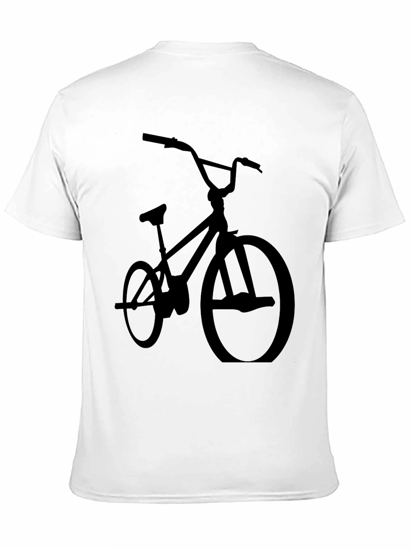 BMX Bike Silhouette Graphic Tee - Black Cotton Blend