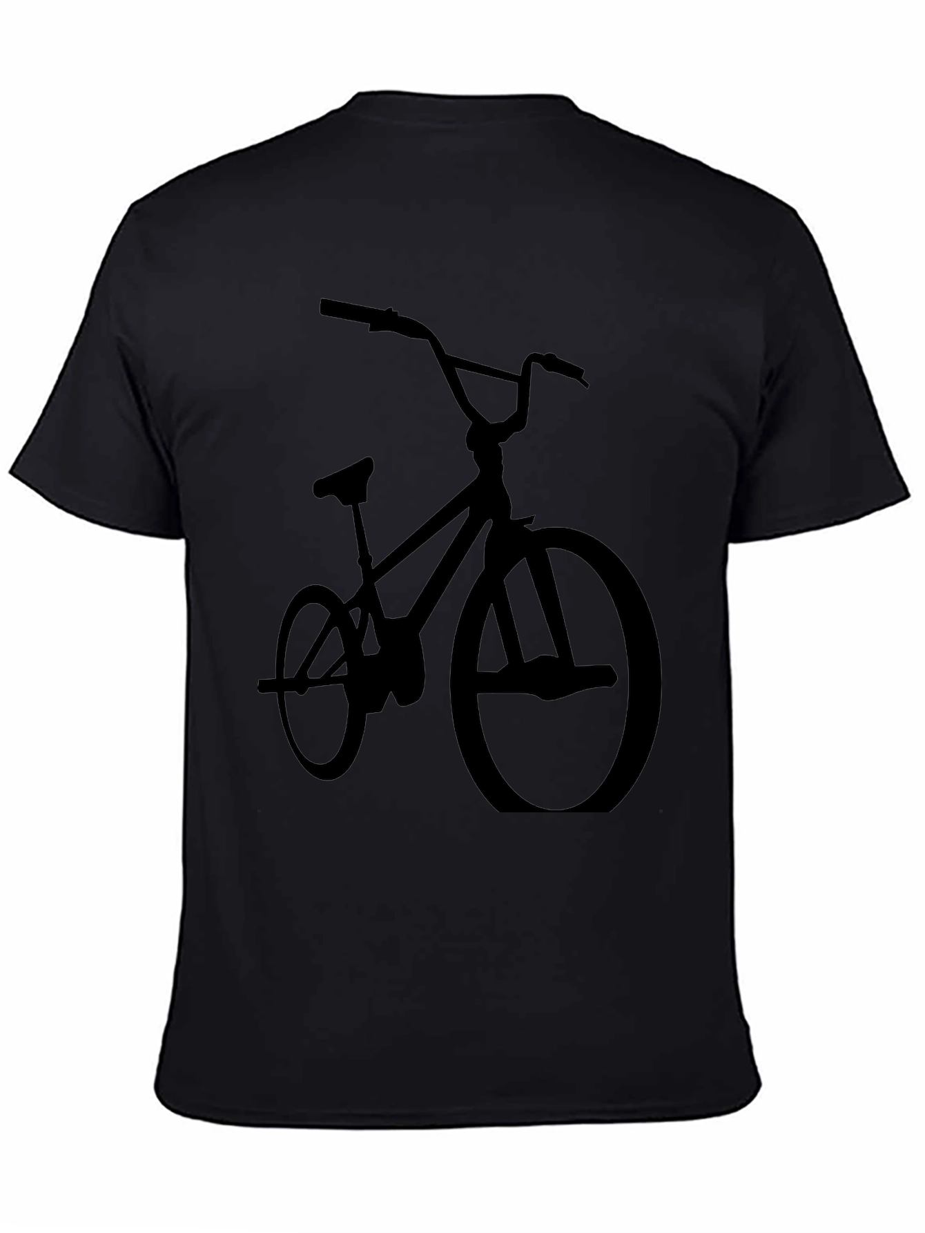 BMX Bike Silhouette Graphic Tee - Black Cotton Blend