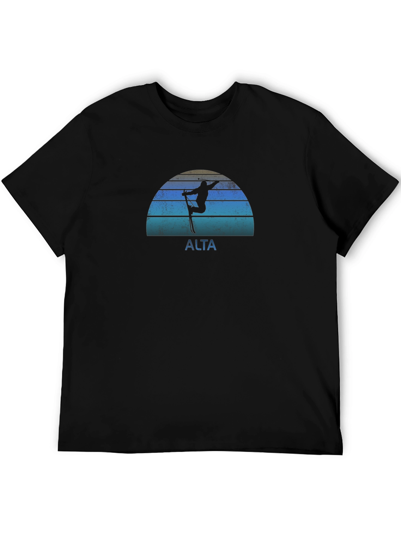 Alta Skiing Retro T-Shirt - Mens Black Tee