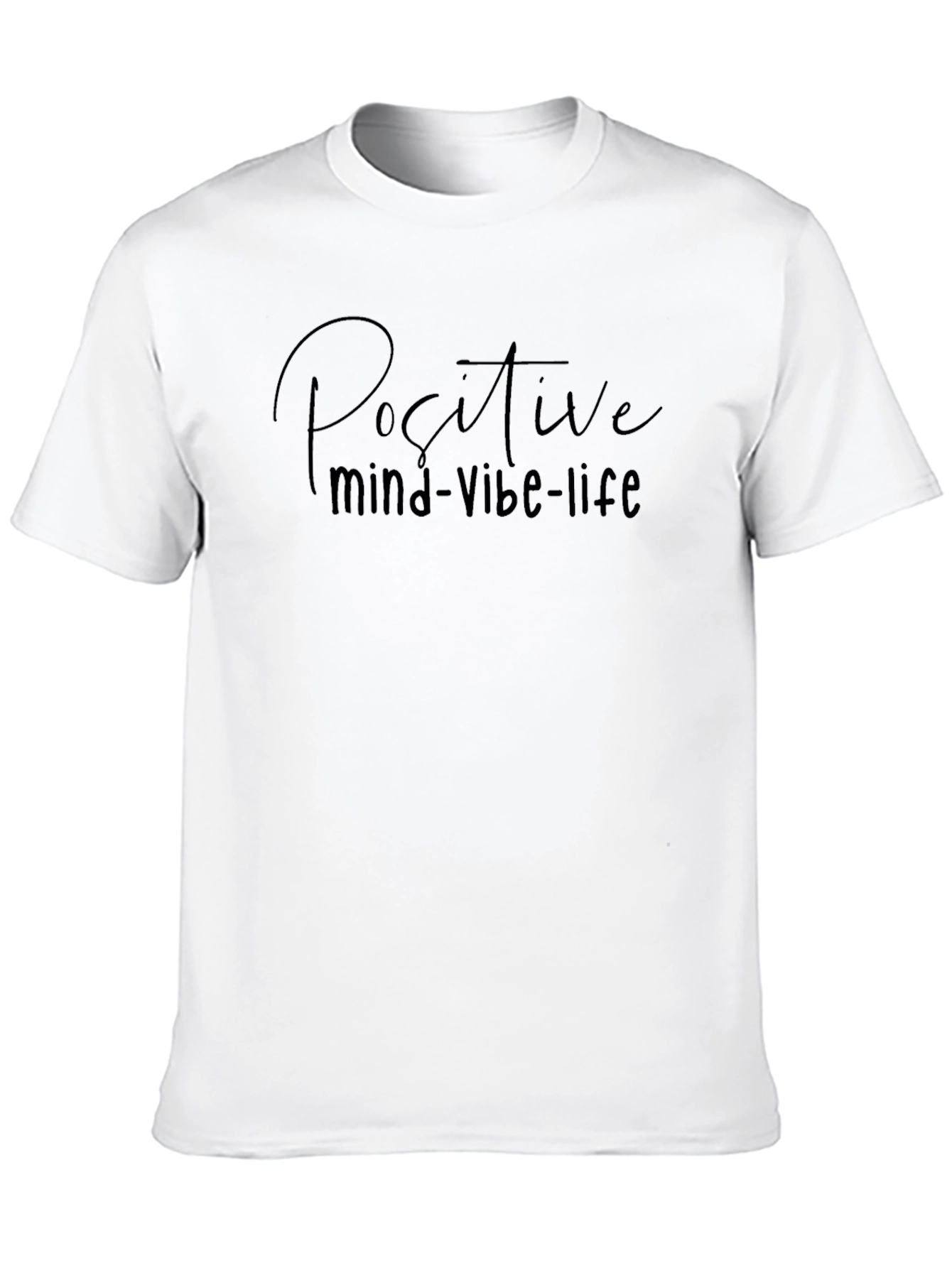 Positive Mind Vibes Life Black Graphic Tee