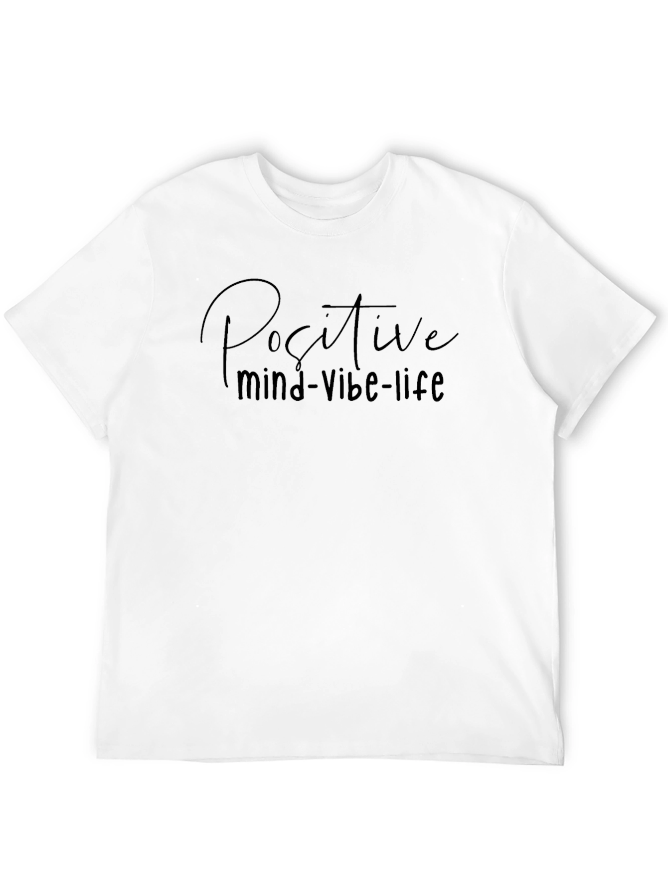 Positive Mind Vibes Life Black Graphic Tee