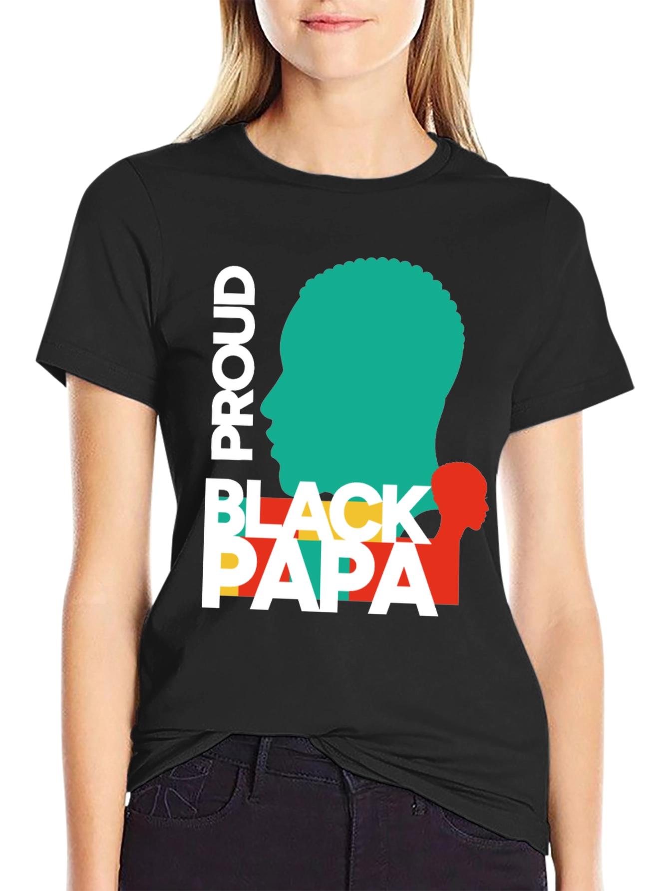 Proud Black Papa T-Shirt - Stylish Fathers Day Apparel