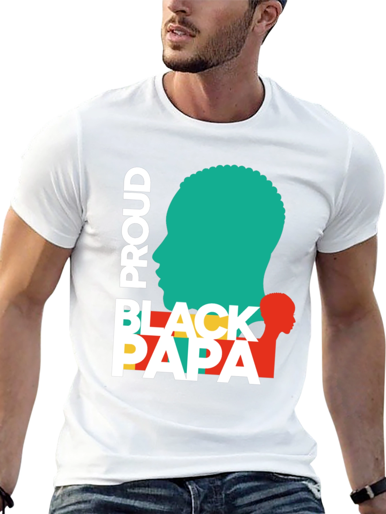 Proud Black Papa T-Shirt - Stylish Fathers Day Apparel