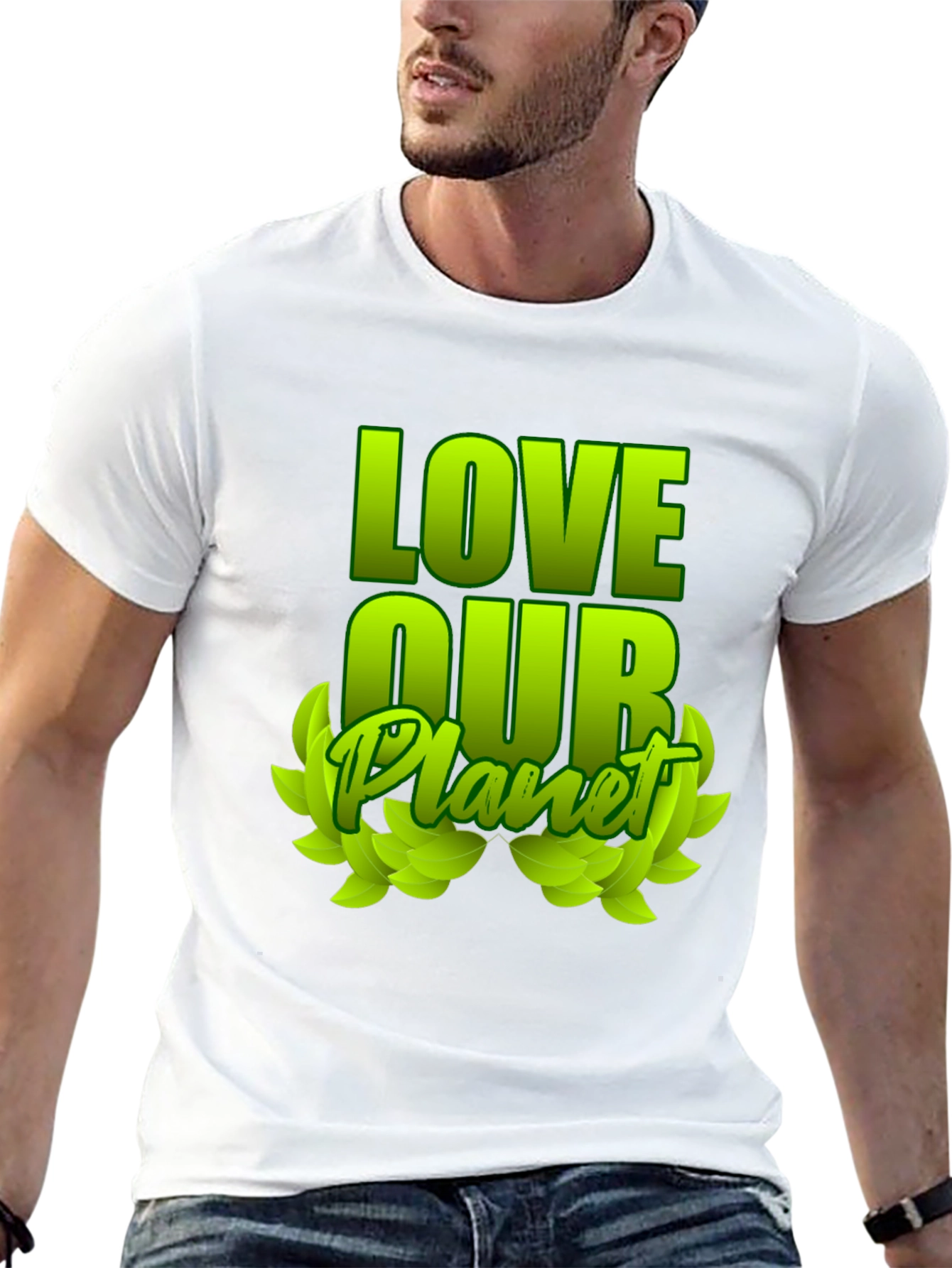 Love Our Planet Green Graphic T-Shirt