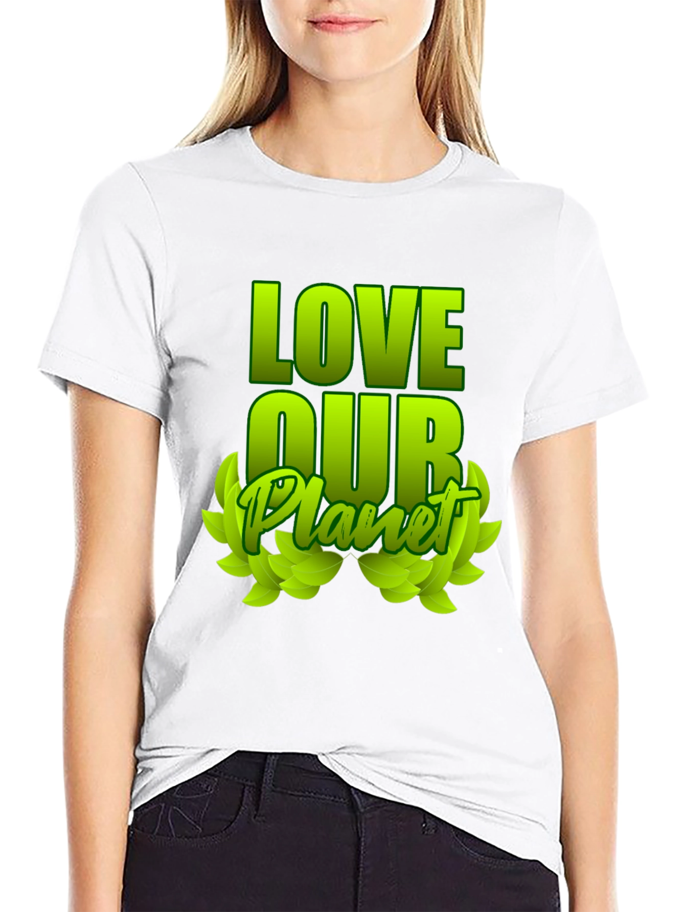 Love Our Planet Green Graphic T-Shirt