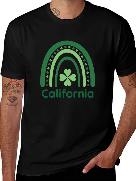 California Shamrock Rainbow Graphic Tee