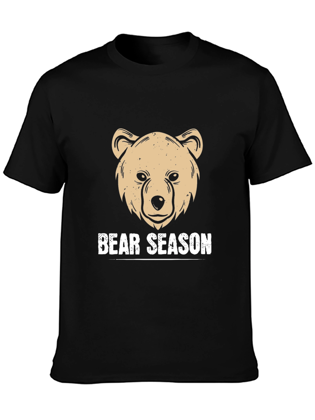 Bear Season Graphic T-Shirt - Black Casual Wear