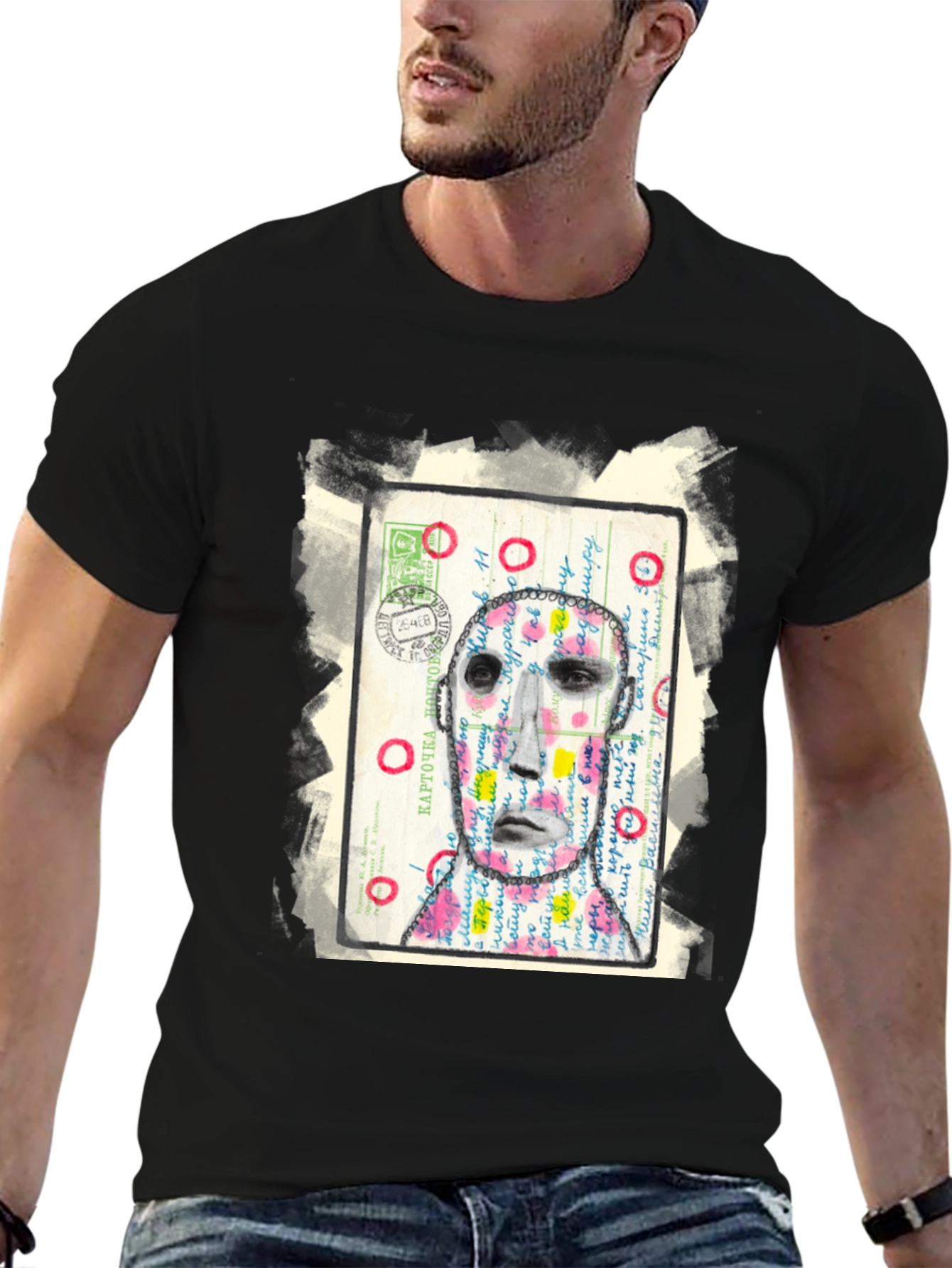 Artistic Portrait Graphic Tee - Unique Style