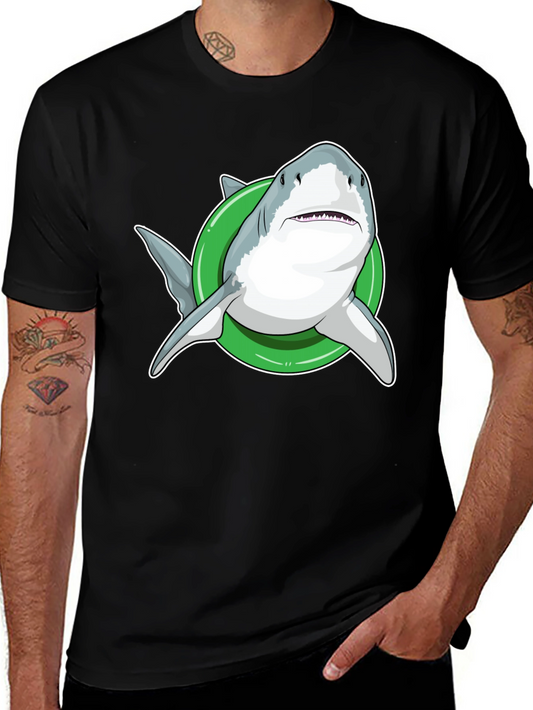 Shark Inflatable Ring Black T-Shirt