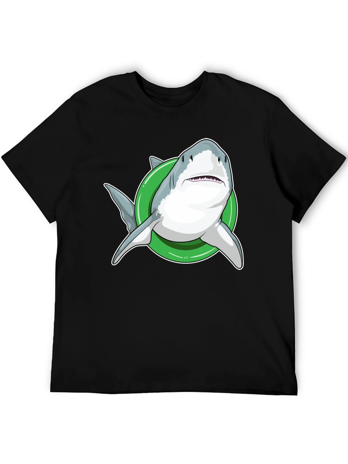 Shark Inflatable Ring Black T-Shirt