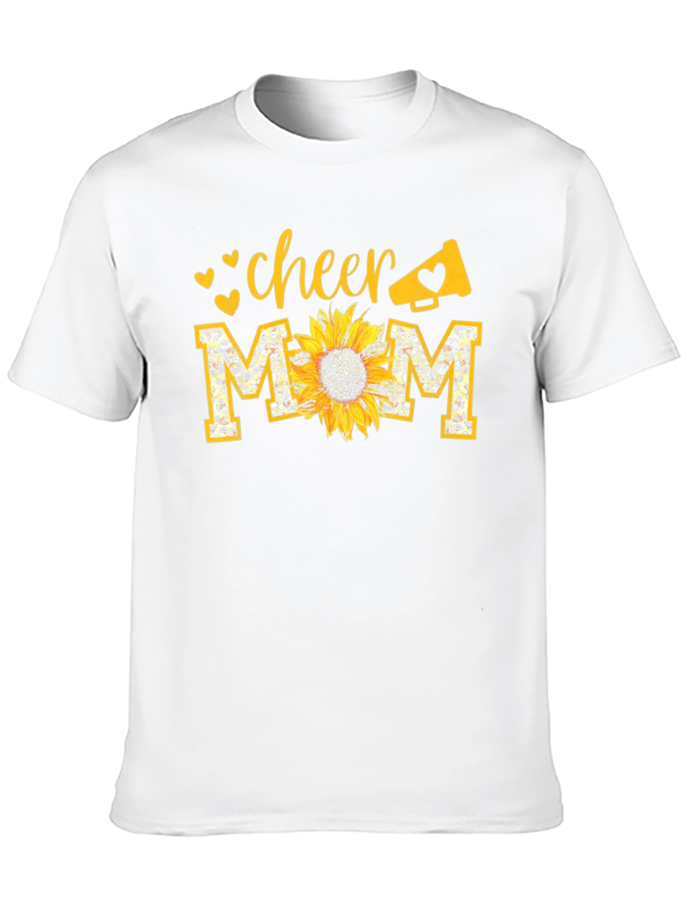 Cheer Mom Sunflower Graphic Tee - Black