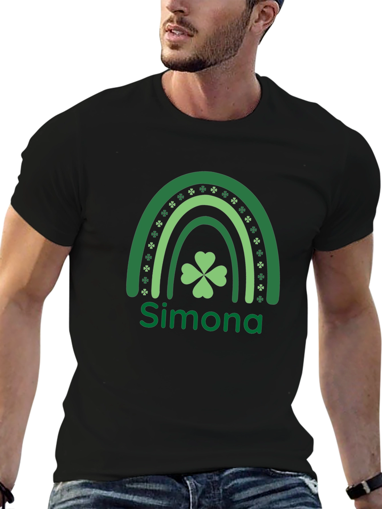 Simona St. Patricks Day Rainbow Clover T-Shirt
