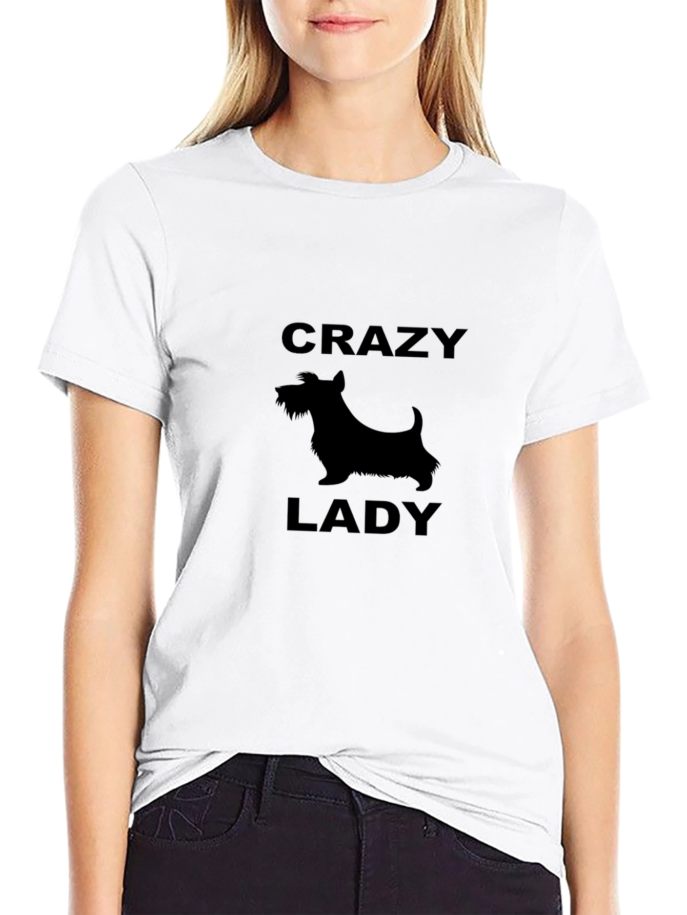 Crazy Dog Lady T-Shirt - Black