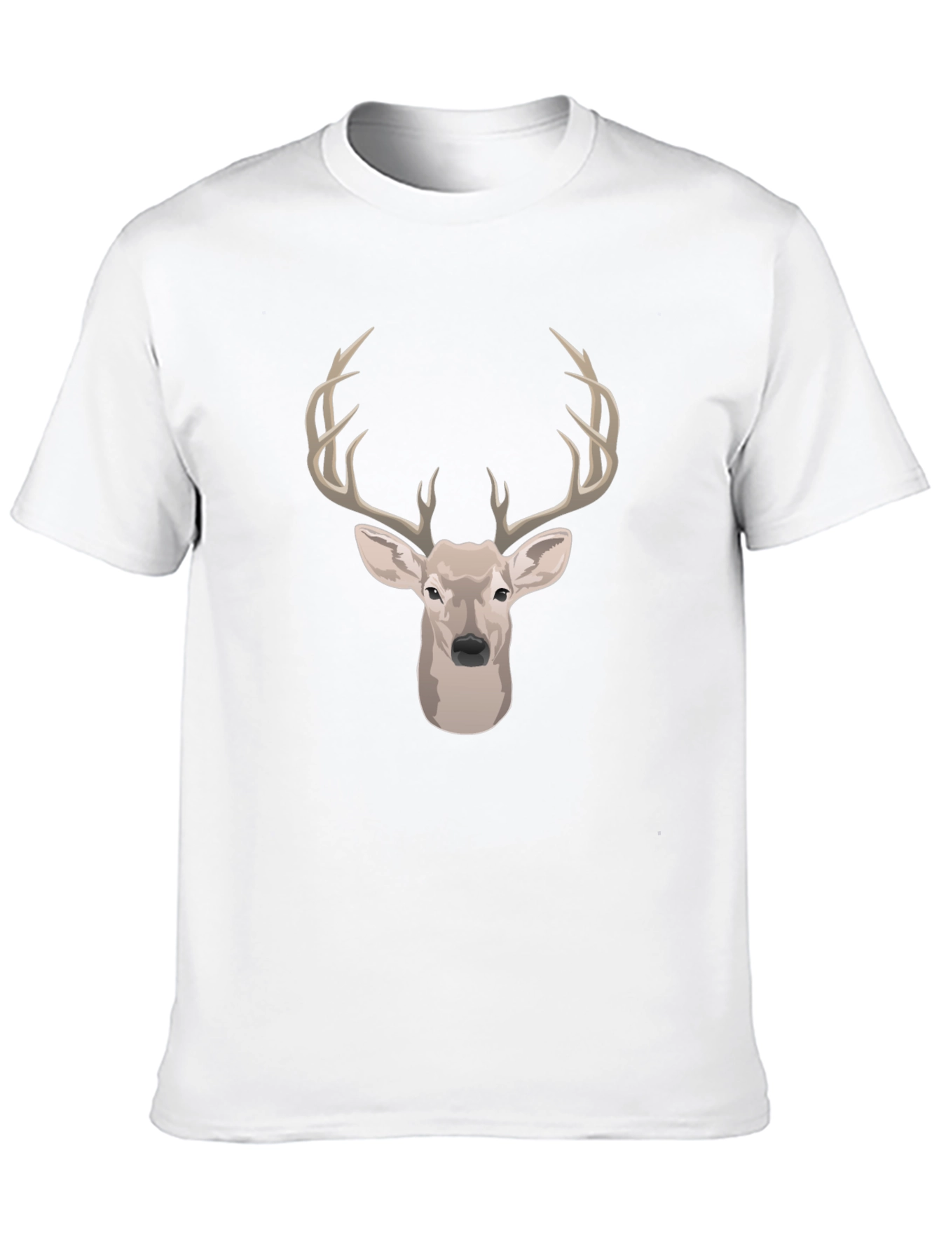 Deer Head Graphic Print Black T-Shirt