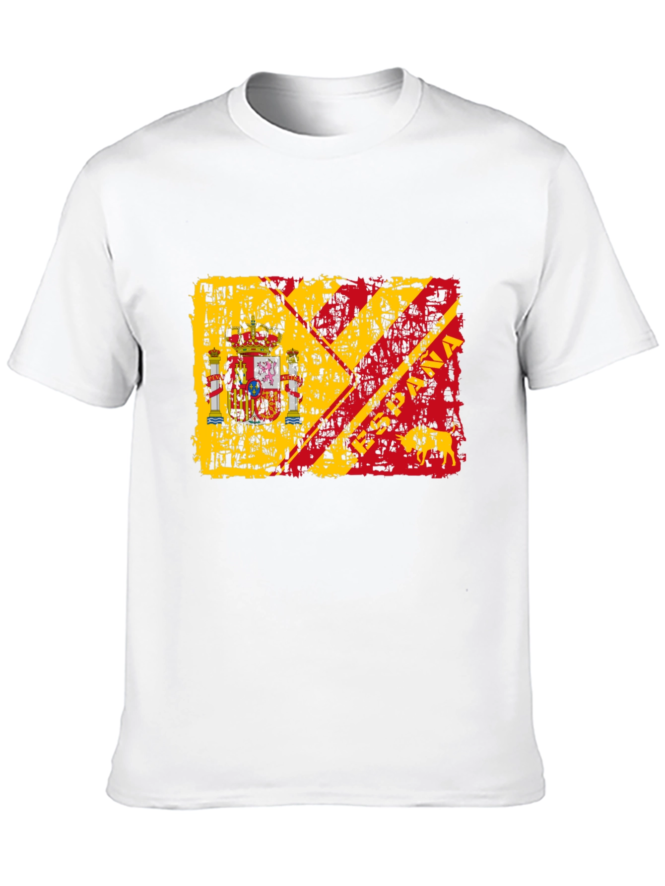 Spain Flag Graphic Print Mens T-Shirt