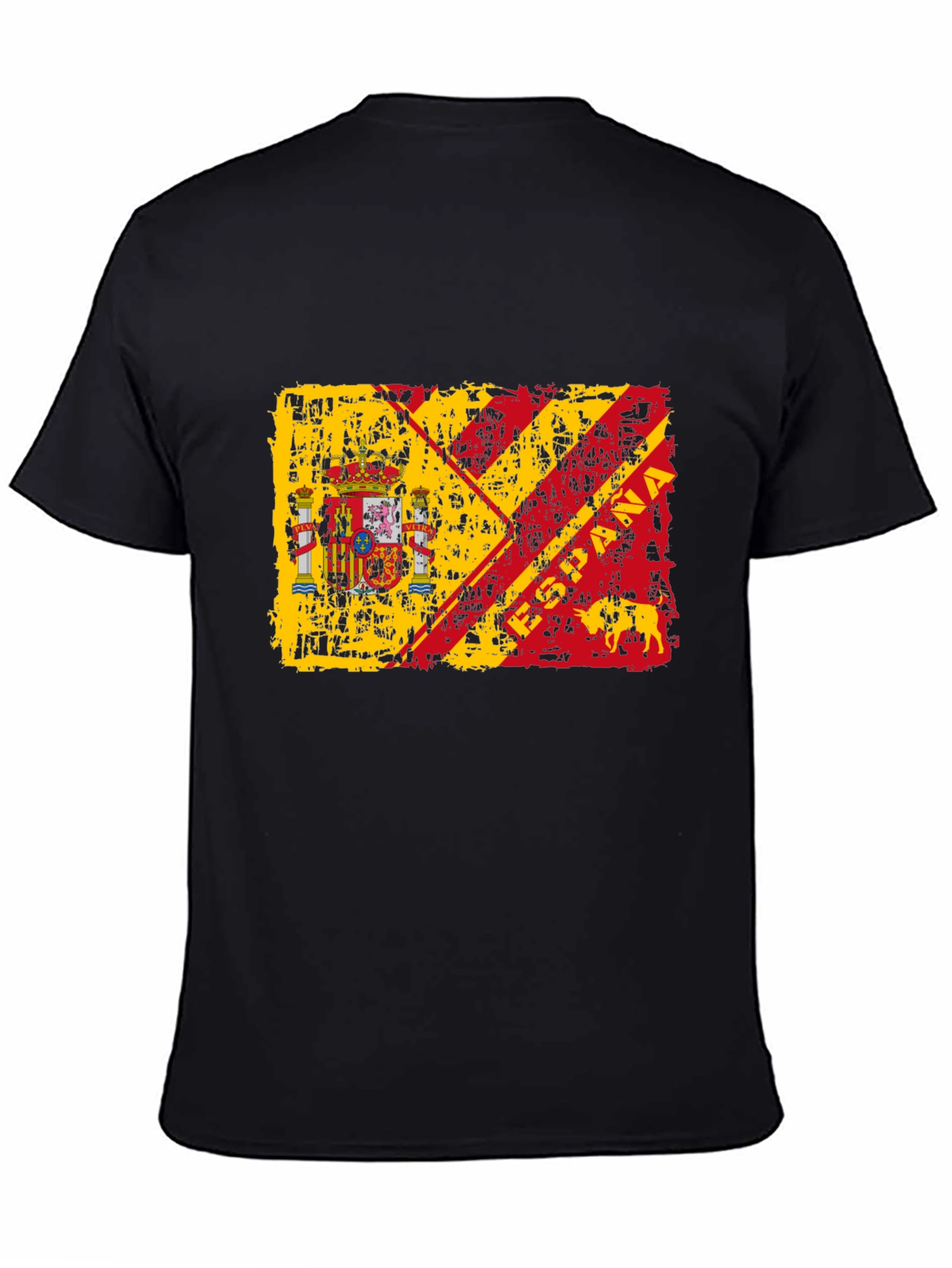 Spain Flag Graphic Print Mens T-Shirt