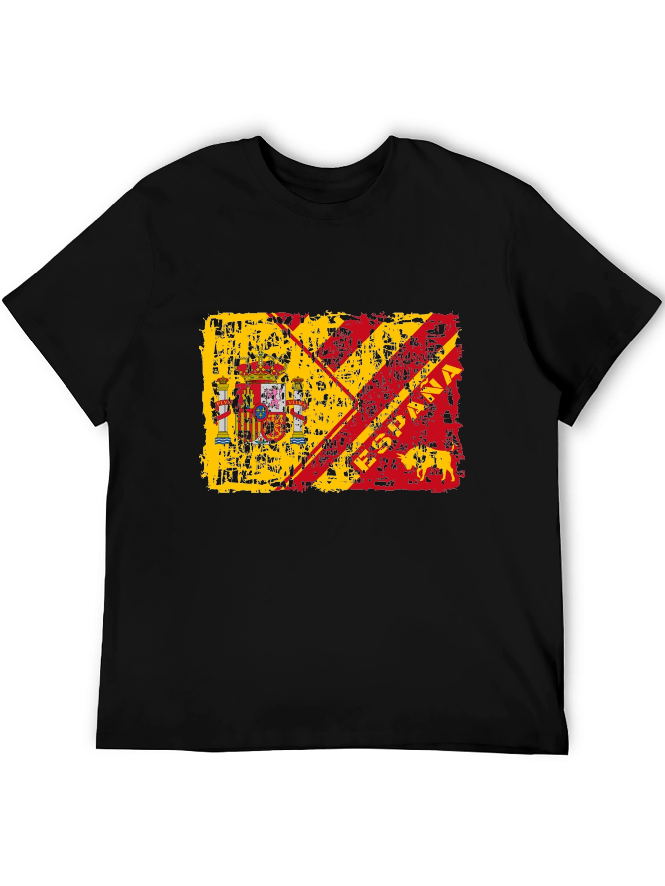Spain Flag Graphic Print Mens T-Shirt