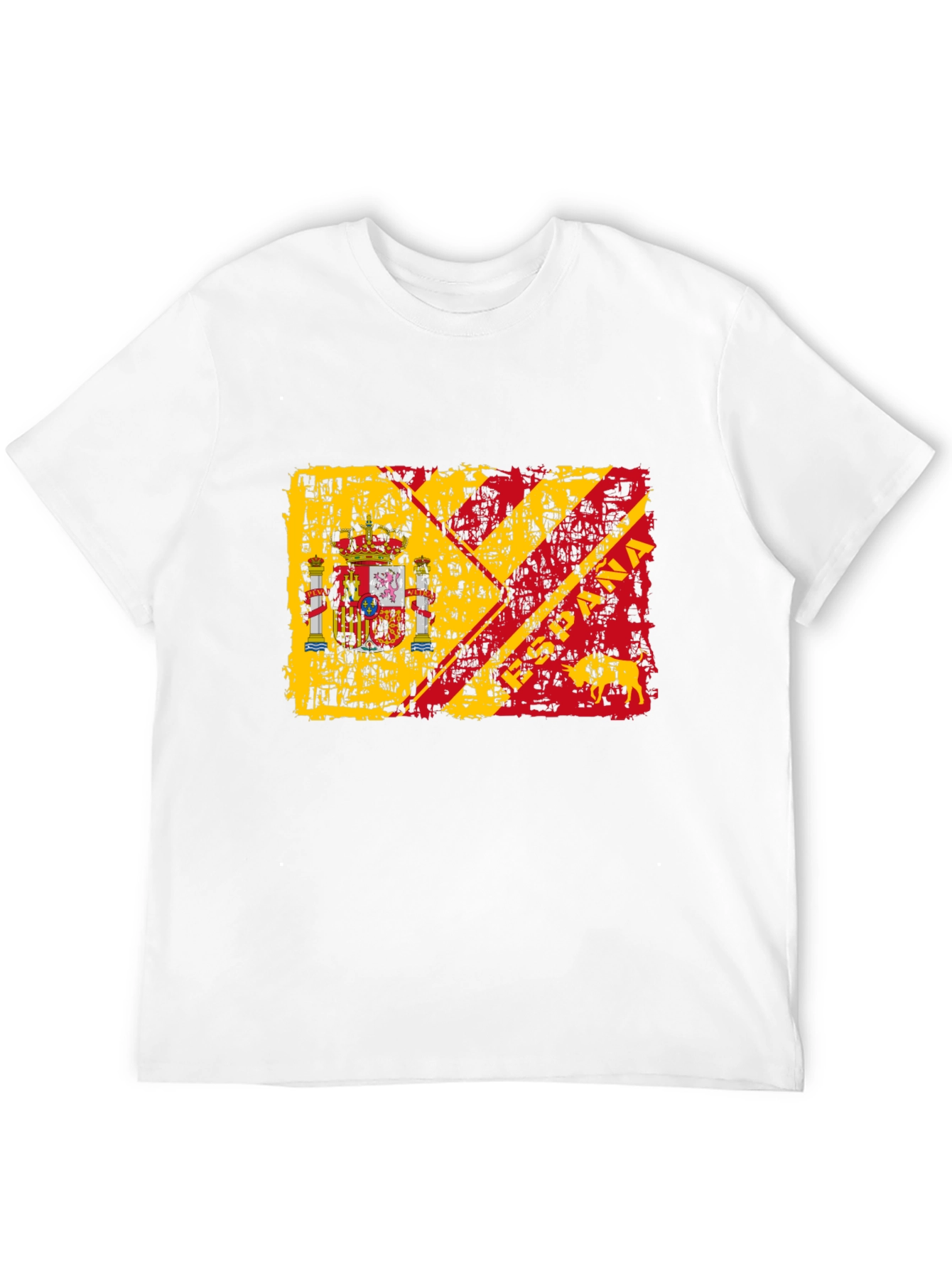 Spain Flag Graphic Print Mens T-Shirt