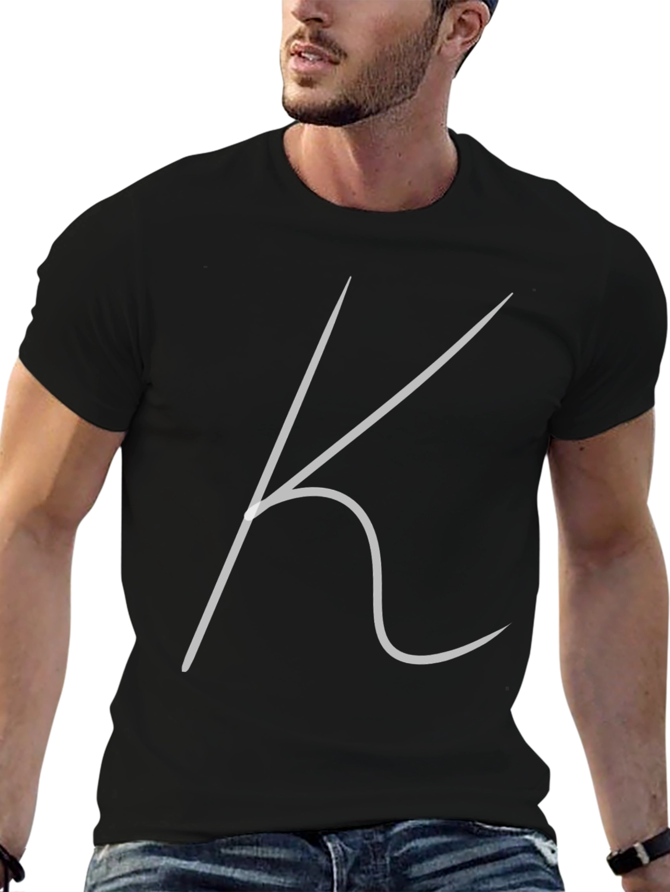 Minimalist K Graphic Black T-Shirt
