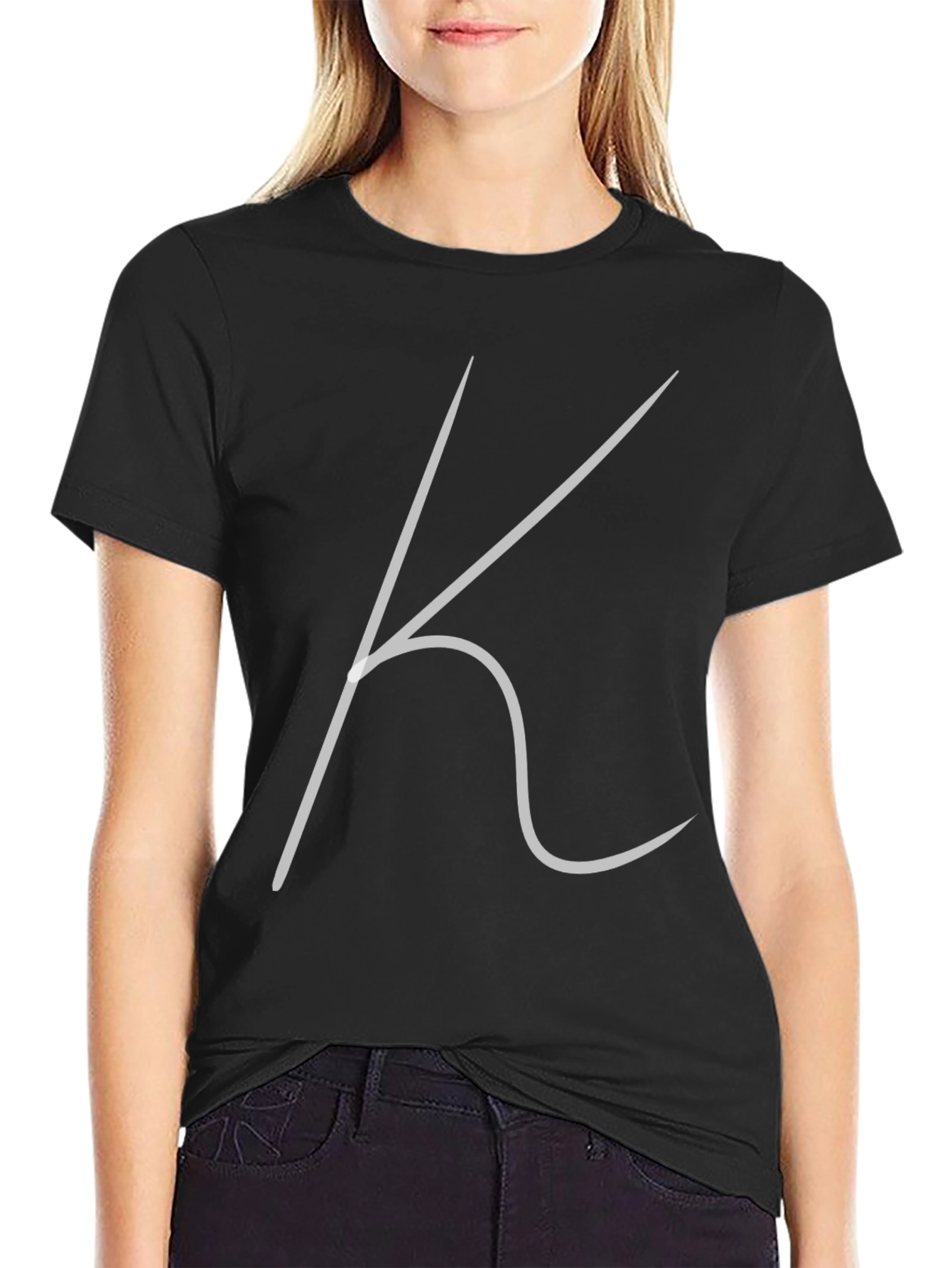 Minimalist K Graphic Black T-Shirt