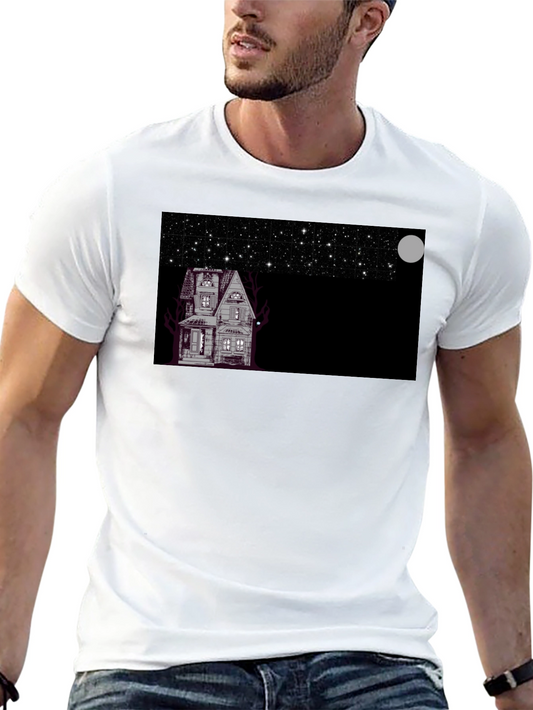 Spooky House Under Moonlight T-Shirt