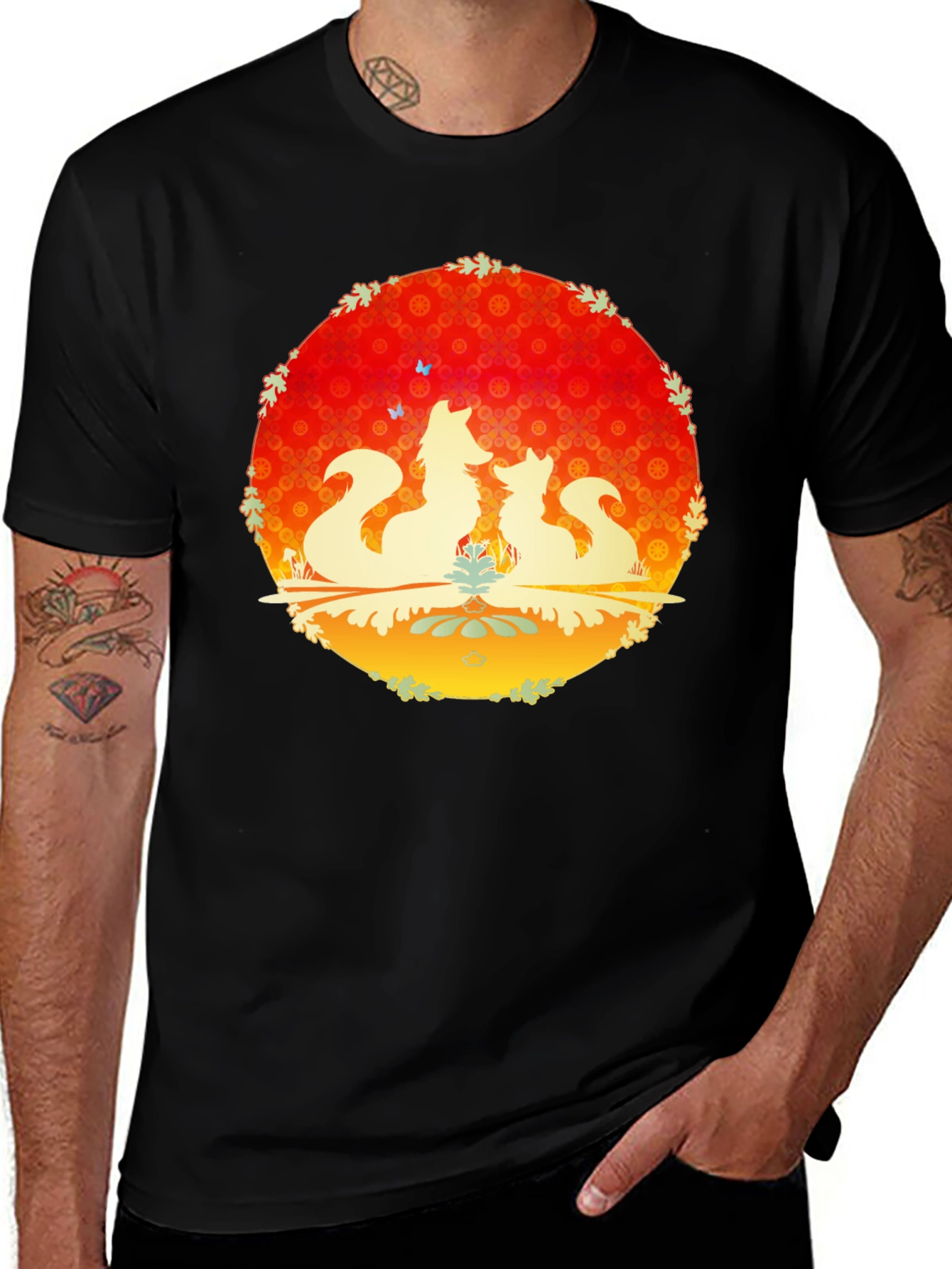 Fox Silhouette Graphic Black T-Shirt