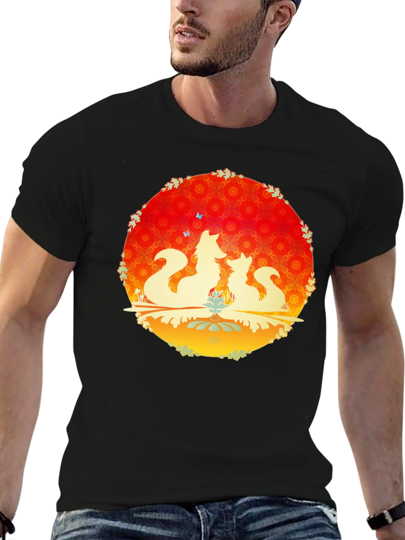Fox Silhouette Graphic Black T-Shirt
