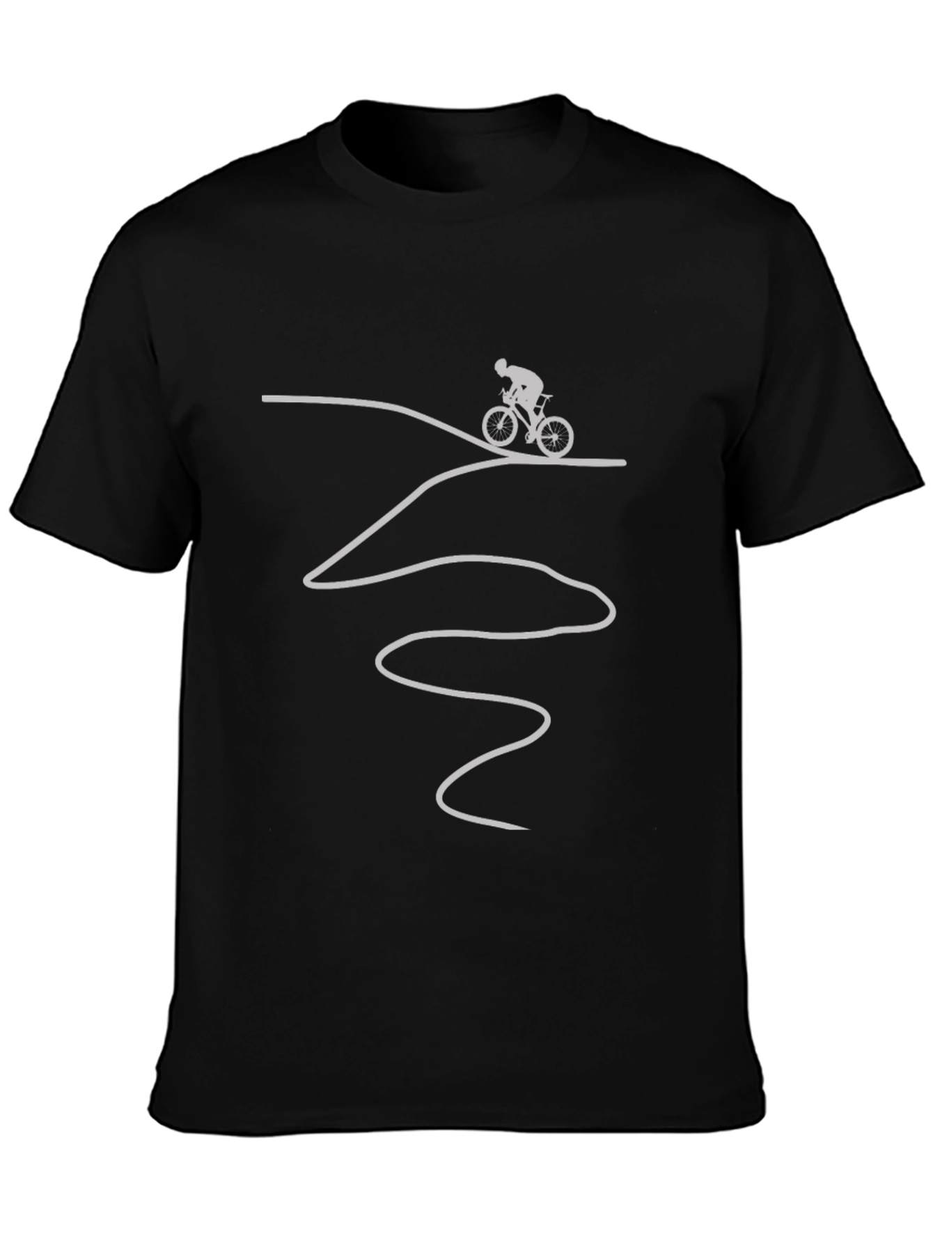 Cyclist Adventure T-Shirt: Mountain Bike Trail Design