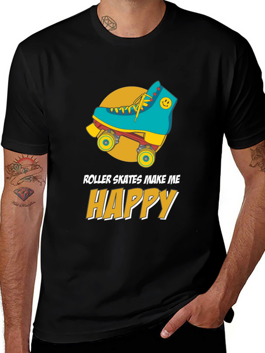 Roller Skates Happy Graphic T-Shirt