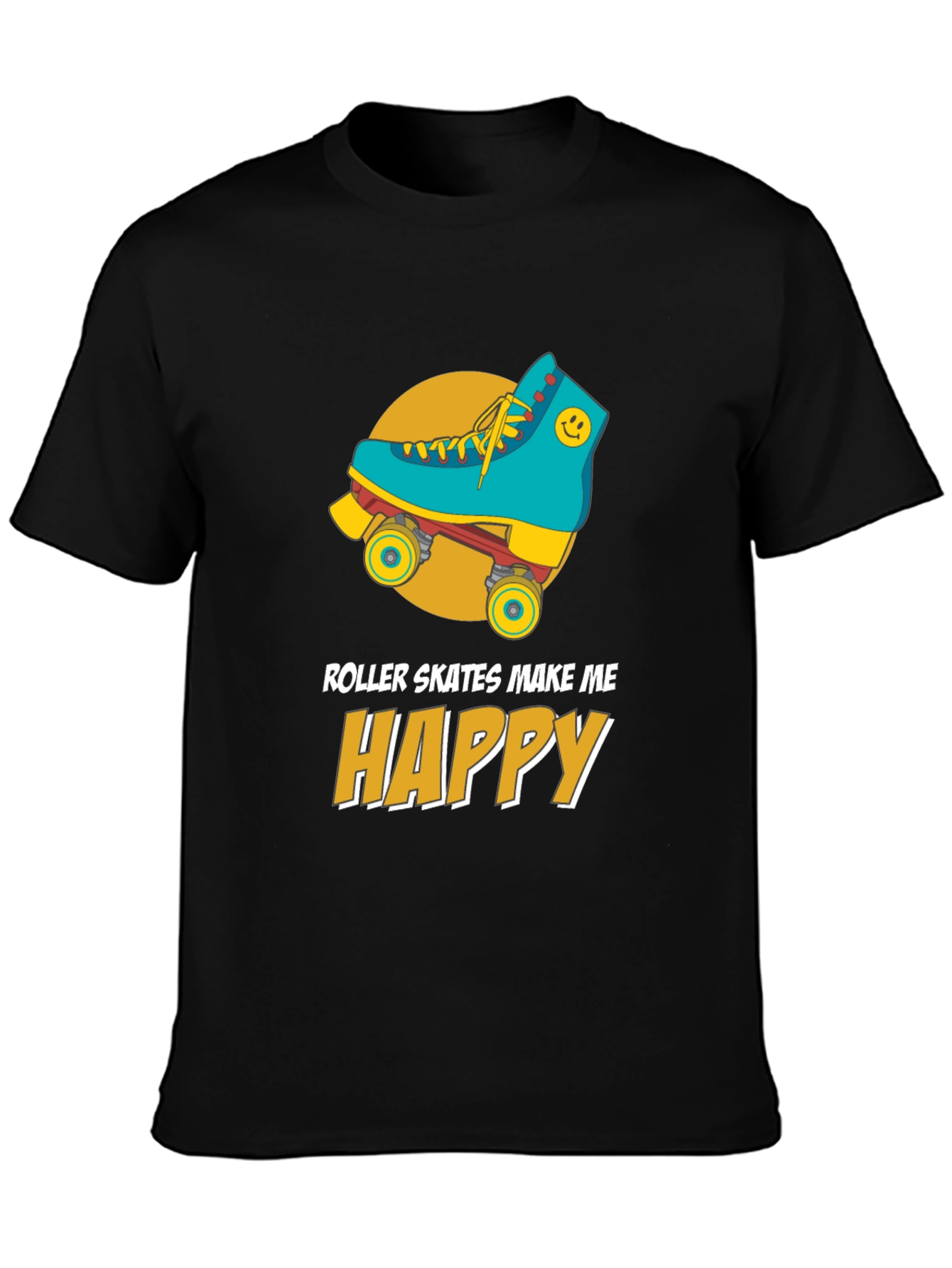 Roller Skates Happy Graphic T-Shirt
