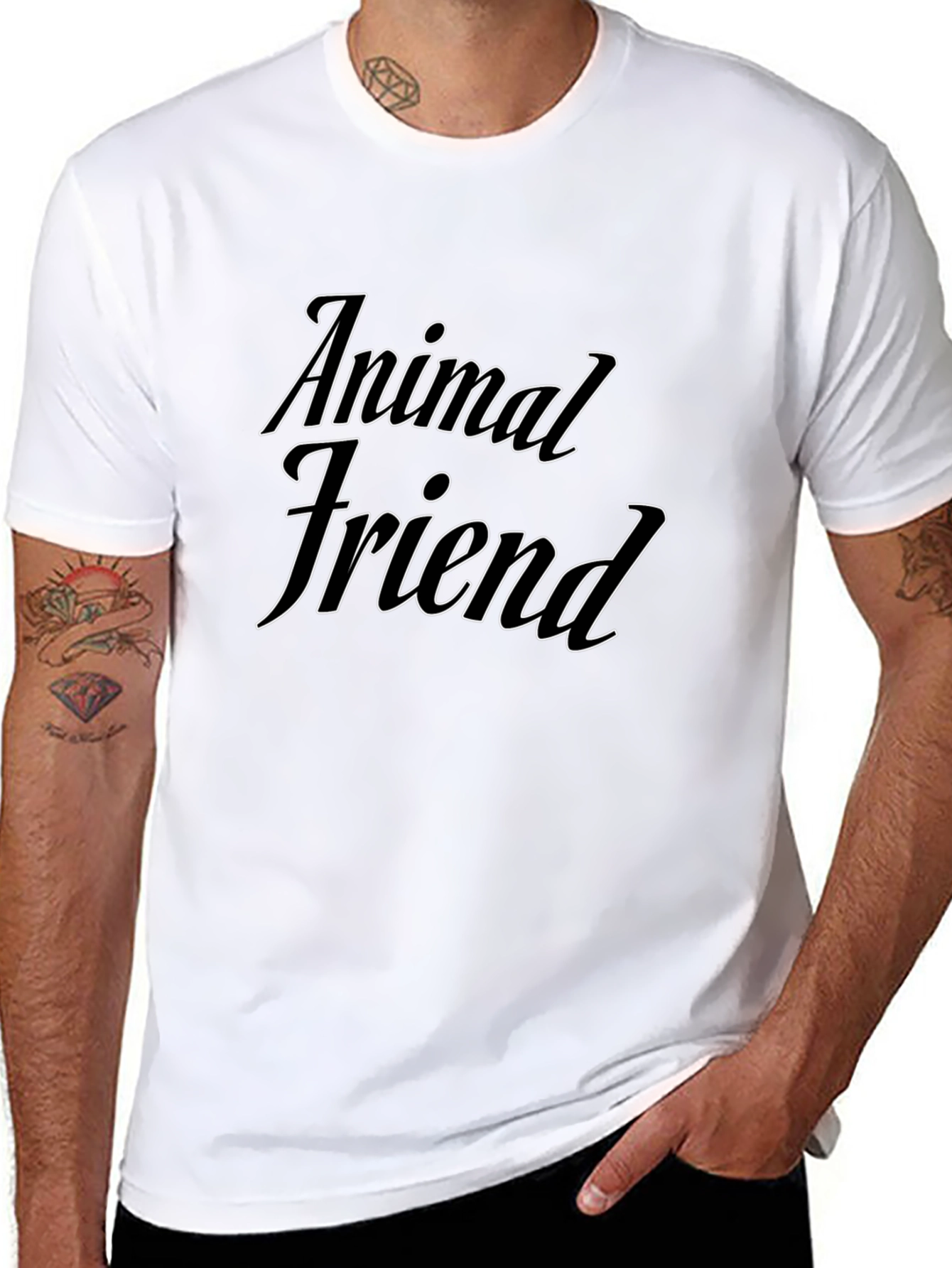 Animal Friend Black T-Shirt