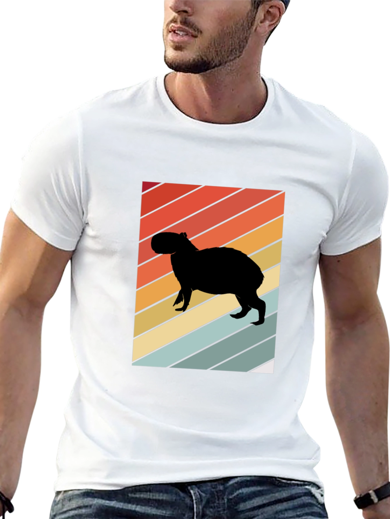 Retro Capybara Silhouette Graphic Tee - Unisex