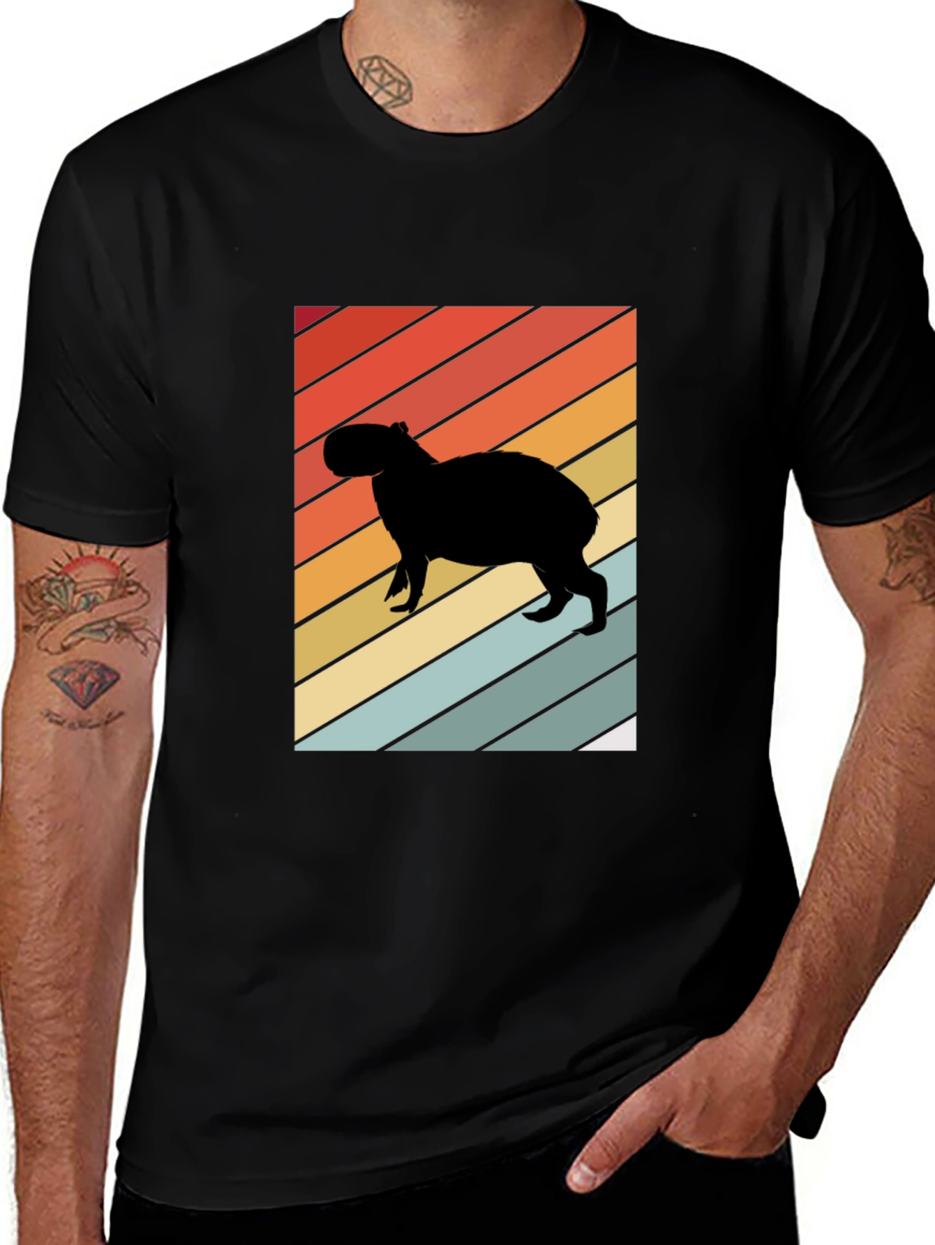 Retro Capybara Silhouette Graphic Tee - Unisex