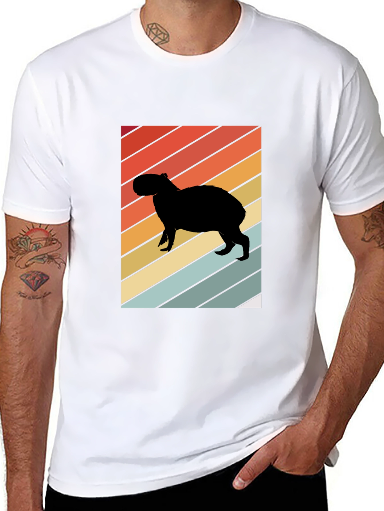 Retro Capybara Silhouette Graphic Tee - Unisex