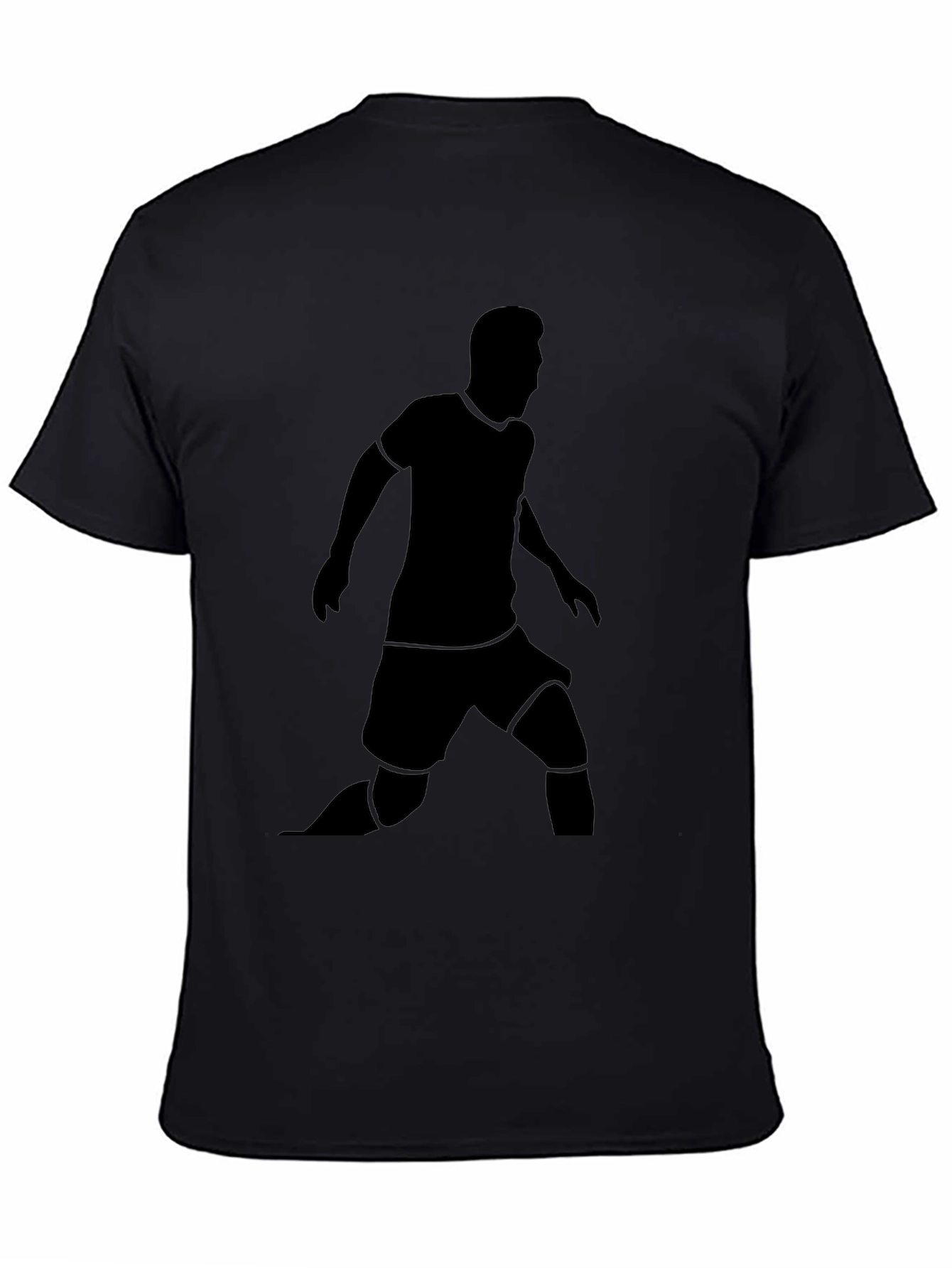 Black T-Shirt with Soccer Player Silhouette