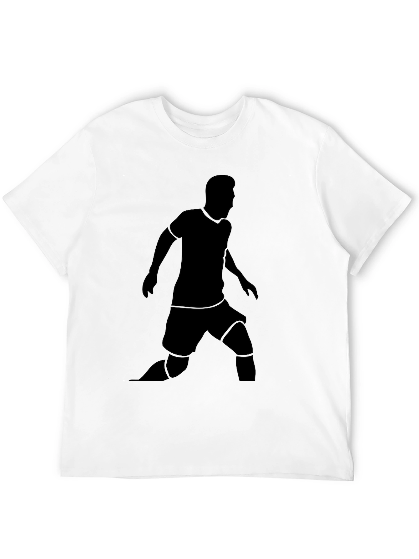 Black T-Shirt with Soccer Player Silhouette