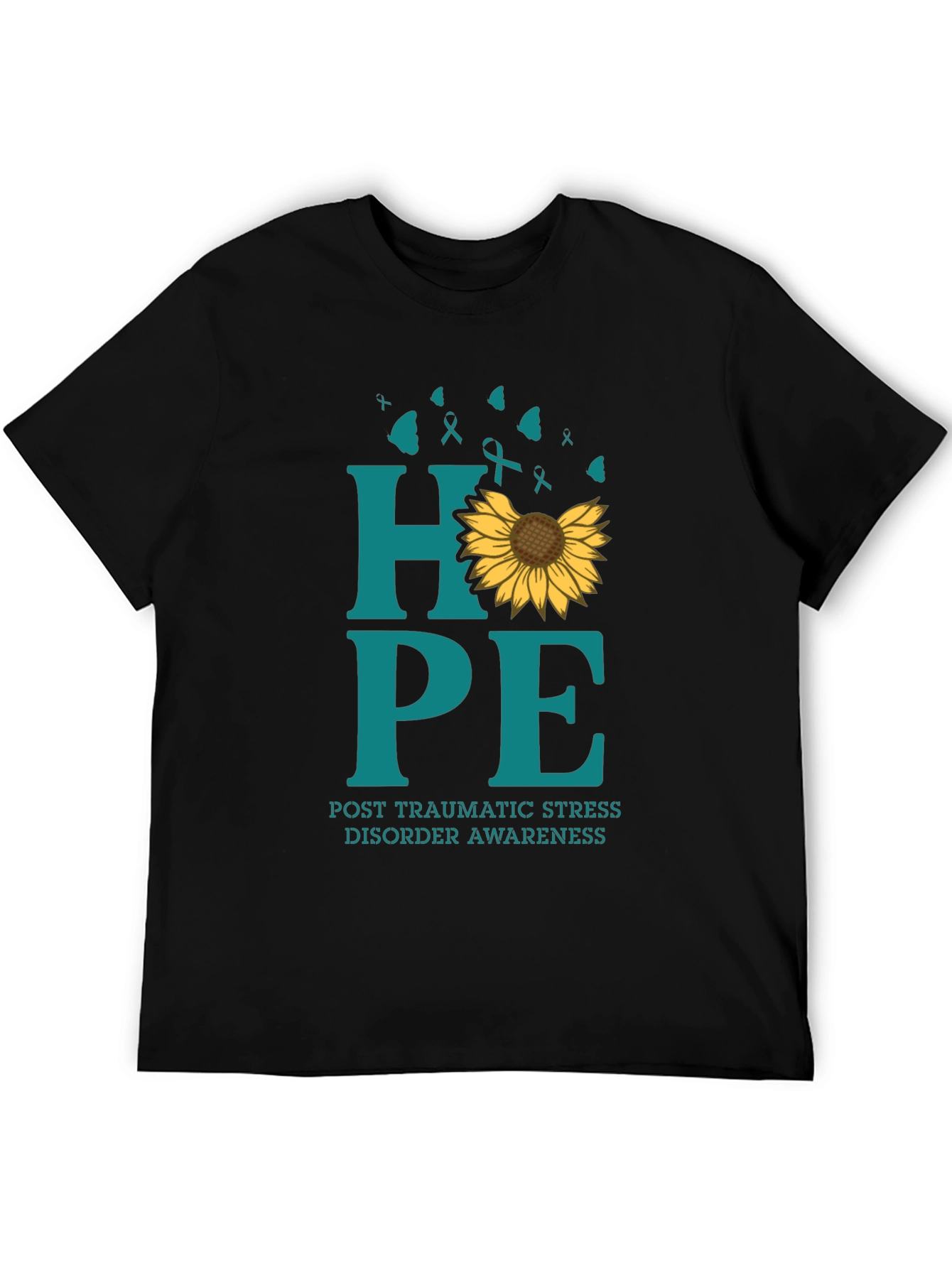 HOPE PTSD Awareness T-Shirt Sunflower Graphic