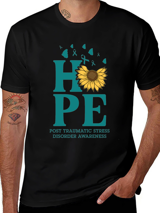 HOPE PTSD Awareness T-Shirt Sunflower Graphic
