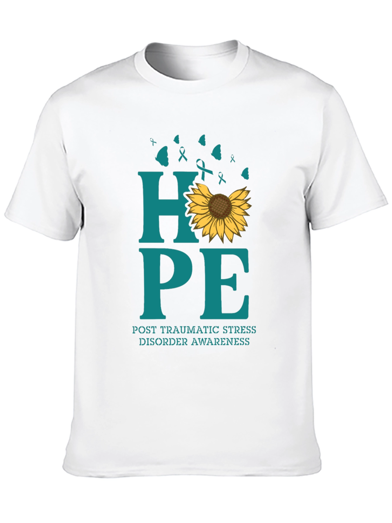 HOPE PTSD Awareness T-Shirt Sunflower Graphic