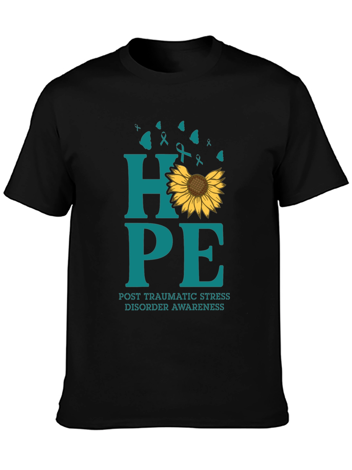 HOPE PTSD Awareness T-Shirt Sunflower Graphic