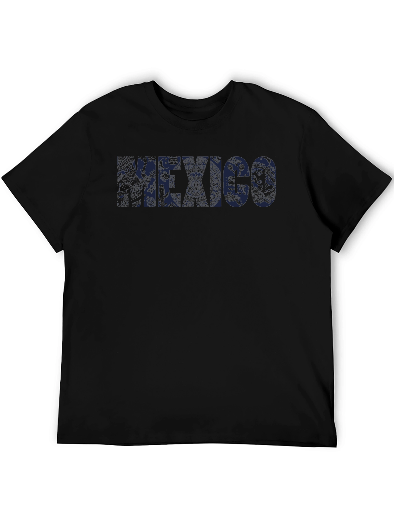Black Graphic T-Shirt - Mexico Design