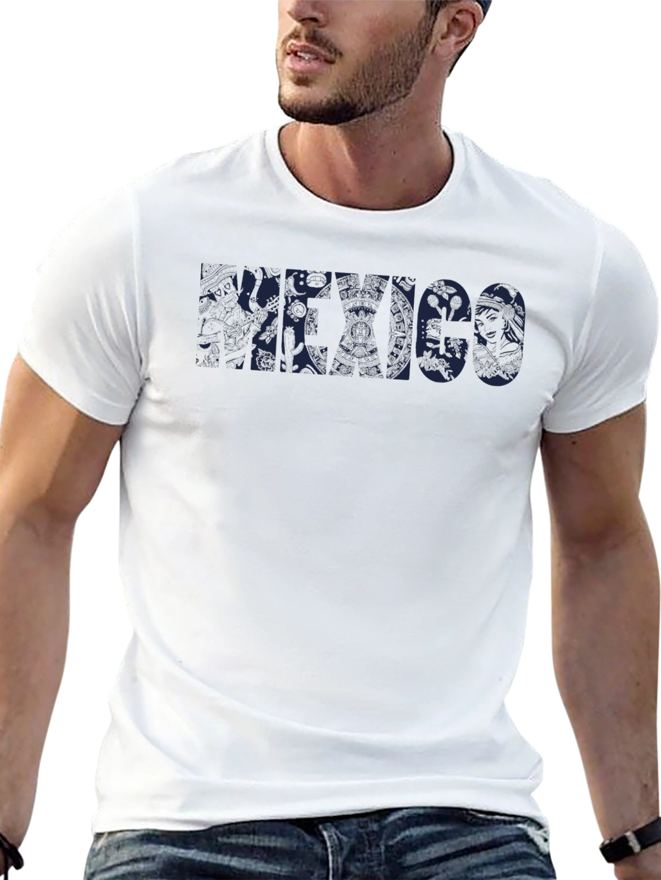 Black Graphic T-Shirt - Mexico Design