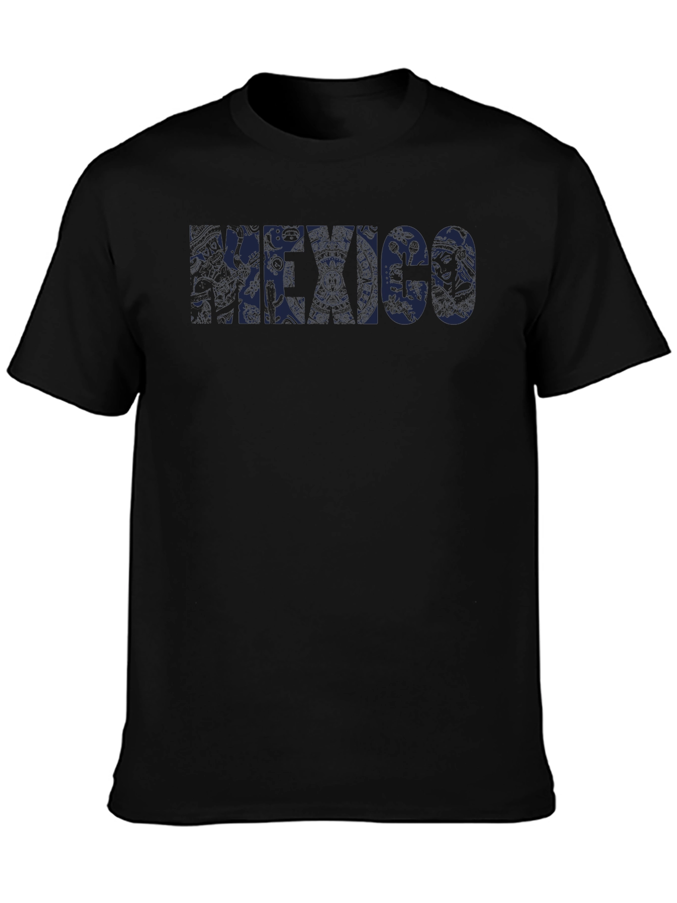 Black Graphic T-Shirt - Mexico Design
