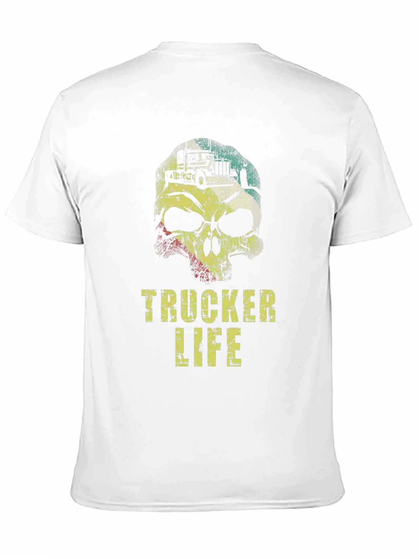 Trucker Life Skull Graphic T-Shirt