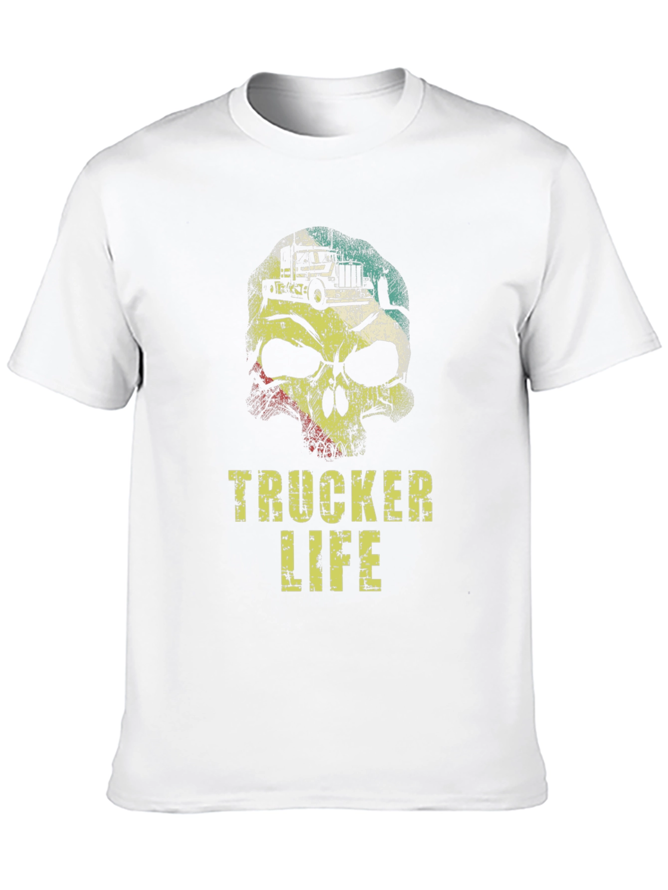 Trucker Life Skull Graphic T-Shirt